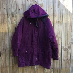 Vintage Pacific Trail Purple Flannel Lined Outdoor Jacket Coat Large
